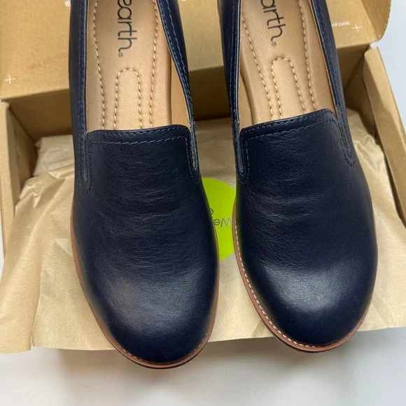 Earth Women's Edna Flat Slip-On Wide Width Loafers- Dark Blue- Size 8W - Picture 6 of 11